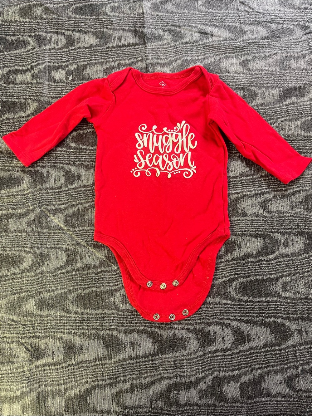 Red 'Snuggle Season' Long-Sleeve Baby One-Piece